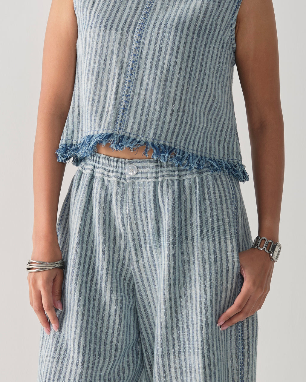 NIAP Cloud Stripe Wide-Leg Pants