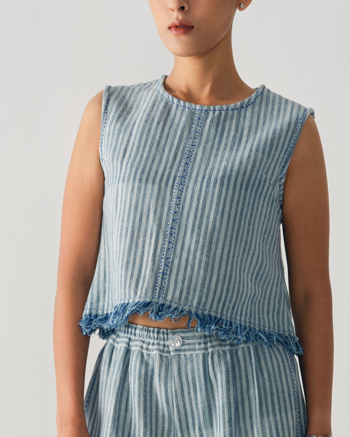 NIAP Cloud Stripe Fringe Top