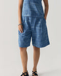 NIAP Indigo Grid Bermude Shorts