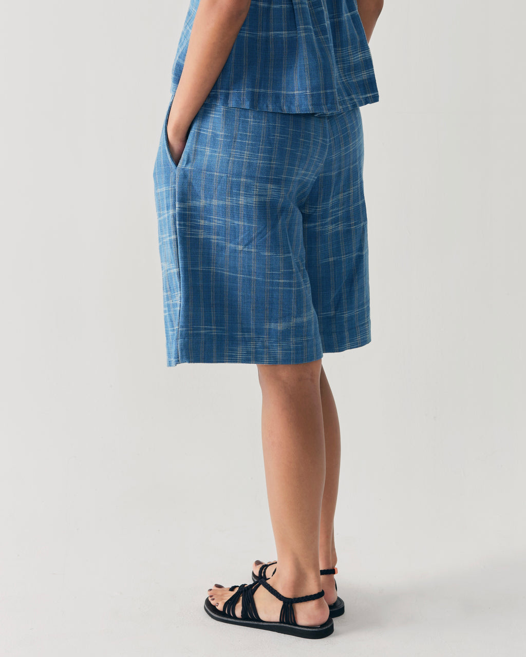 NIAP Indigo Grid Bermude Shorts