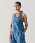 NIAP Indigo Grid Halter Top